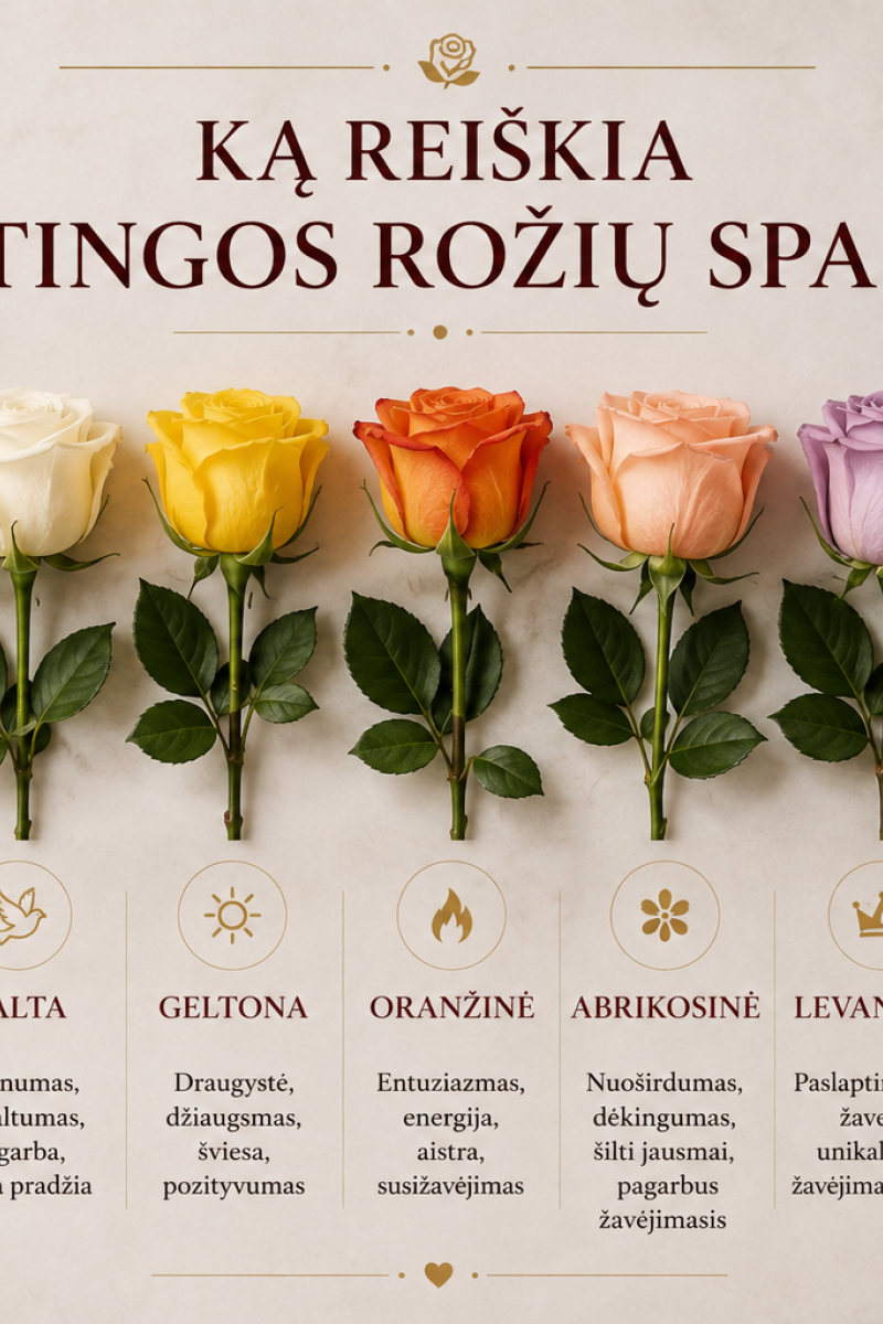 Ką reiškia skirtingos rožių spalvos?
