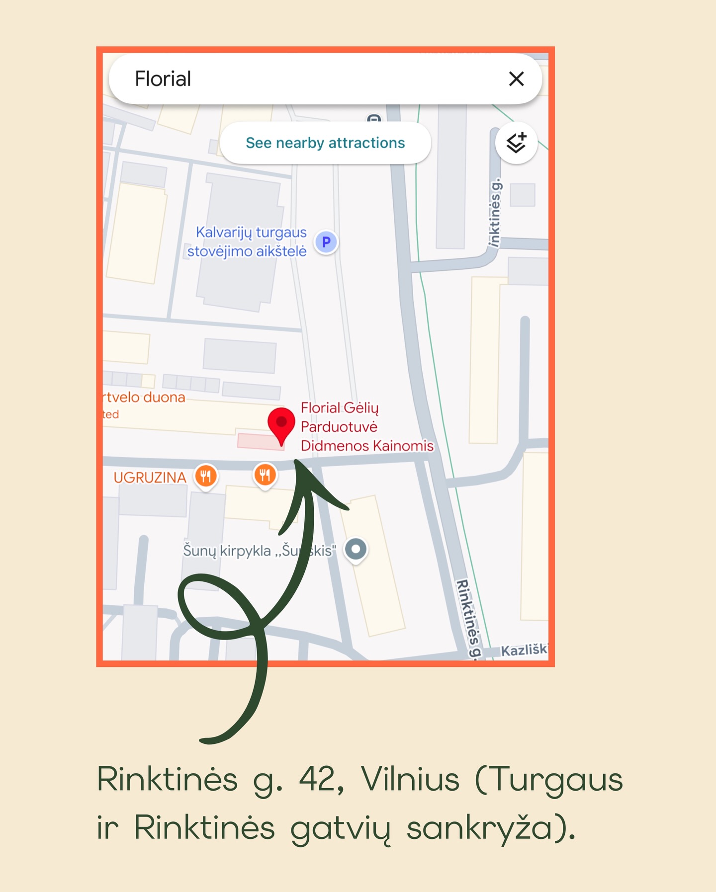 Florial parduotuvės vieta žemėlapyje